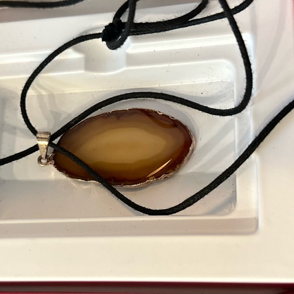 Natural Agate Slice Necklace